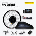 52V 2000W complete e-bike conversion kit with Taishan 52V 25Ah triangle battery, controller, display, throttle, brakes and charger