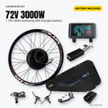 72V 3000W complete e-bike conversion kit with HS 72V 20Ah Samsung triangle battery, controller, TFT display, throttle, brakes and charger